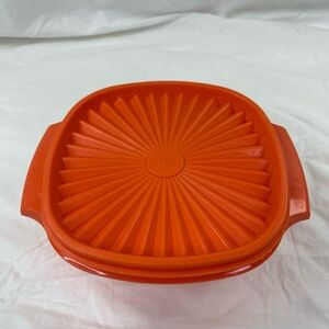 Vintage Tupperware Orange Container 841-3, Made in USA